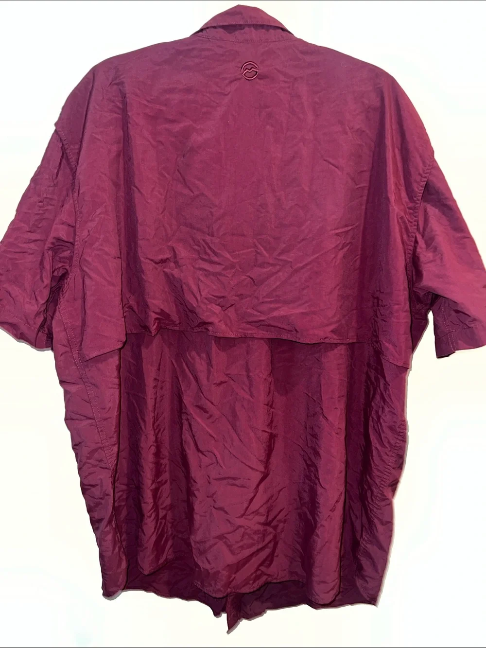 Magellan Outdoors Men's Burgundy Short-Sleeve Button-Up Shirt